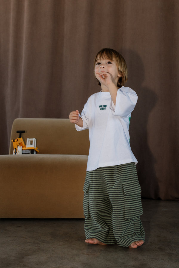 Green Stripe Cargo Pants