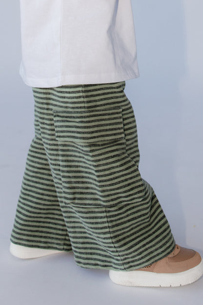 Green Stripe Cargo Pants