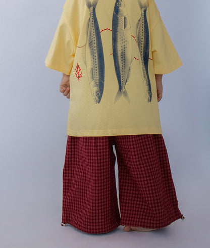 Red Check Balloon Pants